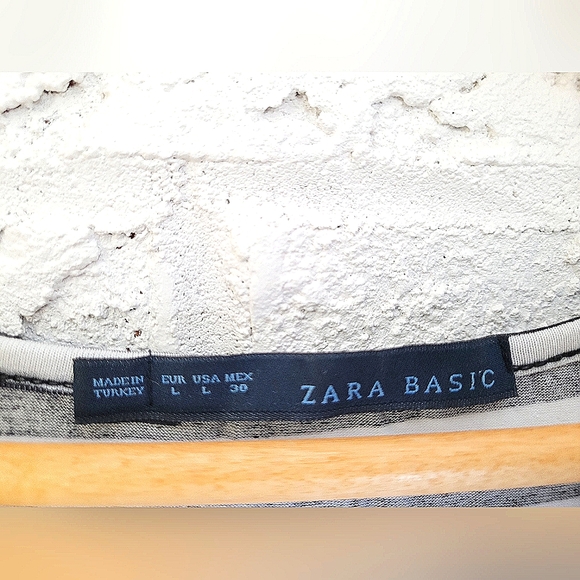 Denim & Striped Tee Dress, comes with Tan Belt. - Picture 3 of 9